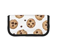 Cookies Food Chocolate Chip Biscuits Large Capacity Canvas Pencil Case, Sturdy and Durable, Easy to Store in an Orderly Manner