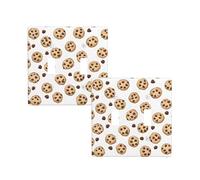Cookies Food Chocolate Chip Biscuits Print 2 Gang Double Toggle Light Switch Cover Decorative Wall Plate,Wall Panel For Living Room Kitchen Bedroom Bathroom Switch,4.5" X 4.5"