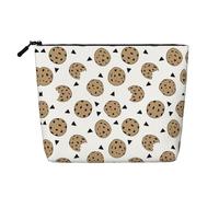 Cookies Food Chocolate Chip Biscuits Printed Fake Hemp Makeup Bag â€“ Travel Toiletry Organizer, Daily Storage, Business Trip Essential