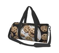Cookies Food Chocolate Chip Biscuits Printed Sports Gym Bag with Wet Pocket & Shoes Compartment, Travel Duffel Bag for Men Women