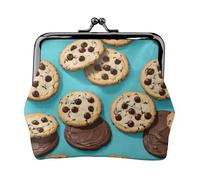 Cookies Food Chocolate Chips Biscuits Print Change Purse Women's Coin Purse Small Pouches with Kiss Lock,for Coins Cards Small Items