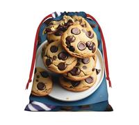 Cookies Food Chocolate Chips Biscuits Print Convenient Reusable Drawstring Gift Pouches Holiday Parties Fashionable Men Women