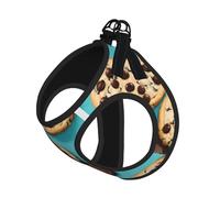 Cookies Food Chocolate Chips Biscuits Print Dog Harness Reflective Pet Vest Harness Puppy Harnesses Leash Set,For Walking Training