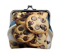 Cookies Food Chocolate Chips Biscuits Print Exquisite Kiss Lock Wallet Compact Versatile Women Coin Purse Small Zipper Pouch