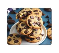Cookies Food Chocolate Chips Biscuits Print Mouse Pad,Square Waterproof Non Slips Rubber Base MousePads for Office PC Laptop