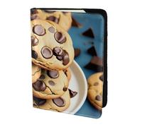 Cookies Food Chocolate Chips Biscuits Print Passport Holder for Travel,Wallet Case RFID Blocking Leather Card Slot Protector