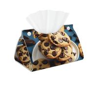 Cookies Food Chocolate Chips Biscuits Print Tissue Oblong Box Cover Waterproof Organizer For Daily Home Room Office Decor
