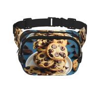 Cookies Food Chocolate Chips Biscuits Print Waist Pack Square Waist Bag Workout Hiking Running Travel Gym Pretty Zipper Fashion
