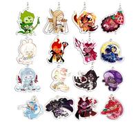 Cookies Run Kingdoms Figure Keychain Game Figure Cosplay Chain Jewellery Characters Chain - Acryl, Multicolor, 16 Pieces