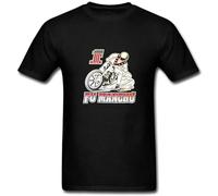 cookietong Men's Fu Manchu Short Sleeve Cotton T Shirt Black XXL