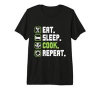 Cooking EAT Sleep Cook Repeat Cooks Funny Chef Premium T-Shirt