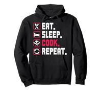 Cooking EAT SLEEP COOK REPEAT Cooks Funny Chef Pullover Hoodie