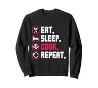 Cooking EAT SLEEP COOK REPEAT Cooks Funny Chef Sweatshirt