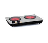 Cooking Hob 50cm 2 Burner Camping Stove Hot Plate Electric Cooker Glass Ceramic