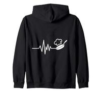Cooking Is My Heartbeat Chef Passion Zip Hoodie