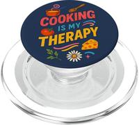 Cooking is My Therapy Colorful Kitchen Art for Food Lovers PopSockets PopGrip for MagSafe