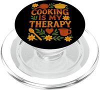 Cooking is My Therapy Colorful Kitchen Art for Food Lovers PopSockets PopGrip for MagSafe