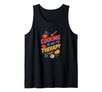 Cooking is My Therapy Colorful Kitchen Art for Food Lovers Tank Top