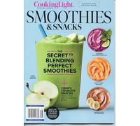 Cooking Light Magazine Special Issue. Smoothies & Snacks. The Secret To Blending Perfect Smoothies. Blueberry Blackberry Smoothie, Mango Ginger, Banana Cocoa, Apple Spinach Smoothie.