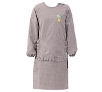 Cooking Long Sleeve Aprons For Women With Pockets Kitchen Cute Waitress Apron For Women Smoc Painters Aprons for Adults (Coffee, One Size)