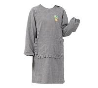 Cooking Long Sleeve Aprons For Women With Pockets Kitchen Cute Waitress Apron For Women Smoc Painters Aprons for Adults (Black, One Size)