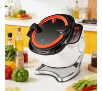 Cooking Machine, 6L Portable Automatic Stir Fry Cooker with 360° Rotating, 3-Speed Adjustable, One-Click Smart Start for Stir Frying, Stewing, 220V