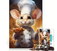 Cooking Mouse Chef Uniform 1000 Piece Jigsaw Puzzles for Adults Brain Think, Tight Edge, Real Challenge, Birthday Present (38x26cm)