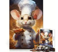 Cooking Mouse Chef Uniform 1000 Piece Jigsaw Puzzles for Adults Think Sharper, Fine Detail, Home Play, Xmas Idea (38x52cm)