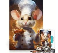 Cooking Mouse Chef Uniform Jigsaw Puzzles1000 Pieces Sharp Mind, Accurate Cut, Family Activity, (50x75cm)