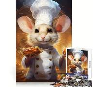 Cooking Mouse Chef Uniform Jigsaw Puzzles1000 Pieces Sharp Mind, Accurate Cut, Family Activity, (50x75cm)
