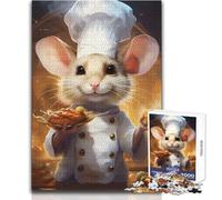 Cooking Mouse Chef Uniform Jigsaws 1000 Pieces for Teenagers Educational Play for Skill Growth for Special Moments Size 38x26cm