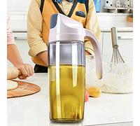 Cooking Oil Dispenser, Leakproof Oil Dispenser Bottle Syrup Dispenser Automatic Open Close Oil Pot Apricot for Soy Sauce Syrup Vinegar (600ML Apricot Color)