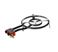Cooking Paella KIT Set: 400mm Double Ring Paella Gas Burner with Gas Regulator & Hose for Garden Outdoor Cooking
