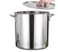 Cooking Pot, Saucepan, Commercial Size Pot 12L-169L, Induction Pot Stockpot 201 Stainless Steel with Lid(33L: ID:28.5CM X H:36CM)