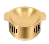 Cooking Pot Stove Set Stainless Steel with Rack for Noodles and Stews | Golden Vintage Pattern, Polished Non-stick Surface, Uniform Heating, Anti-skid Base, Suitable for Camping, Dormitories
