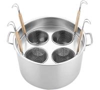 Cooking Pots,Pasta Cooker, Dumpling Maker, Stainless Steel Pot with 4 Insert Strainer Basket, for Home Kitchen Restaurant Cookware