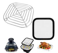 Cooking Rack and Magnetic Splatter Guard for Ninja CRISPi Air Fryer, SUS304 Stainless Steel Rack for 3.8L Glass Container Accessories for Ninja Crispi Air Fryer FN101UK