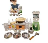 Cooking Set for Kids - Pretend Play Kitchen Tools Educational Toys Playset,Complete with Seasoning Bottles & Frying Pot, Real Food Cooking Tools | for Live Broadcast
