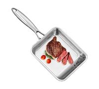 Cooking Skillet Pan - Triple Layer Coated Interior, Fast Heating Distribution Plate, Ergonomic Holding Arm, Smooth Food Release Finish, Lightweight Saute Tool for Home Gas Induction Electric Meal Prep