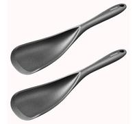 Cooking Spoon for Nonstick Cookwares, VOVOLY Silicone Spoon for Mixing, Scoop, and Scrape,Seamless Design, 12.6'', 2 Pack, Black