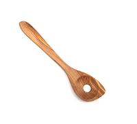 Cooking Spoon Pointed Perforated Wide Handle Length 30 cm Risotto Spoon Kitchen Utensil Handmade Olive Wood
