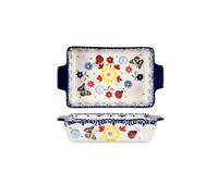 Cooking Tray, Ceramic Baking Double Ear Rectangular Microwave Oven Barbecue Plate Cheese Baked Rice Pan