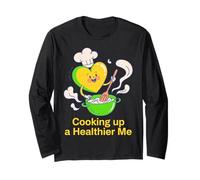 Cooking Up a Healthier Me Heart Chef Design Long Sleeve T-Shirt