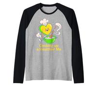 Cooking Up a Healthier Me Heart Chef Design Raglan Baseball Tee