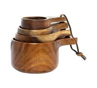 Cooking Utensil Set - Measuring Spoon Set - Wooden Kitchen Utensils Acacia Wood Utensils Including Wooden Spoon, Spatula, Non-Slip Handle | Natural Kitchen Complete 4-Piece for Baking, Coffee,