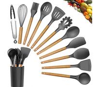 Cooking Utensil Set Wooden Handle Spatula Soup Spoon Colander Non-Stick Cookware Kitchen Tools
