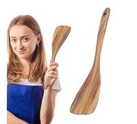 Cooking Utensils, Teak Wood Salad Spoon, Wear-resistant Spatula, Salad Fork, Lightweight Spoon, Kitchen Cookware, Non-Slip Sauce Spoons, Wooden Utensils, Kitchen Cookware for Baking, Cooking, Ruh