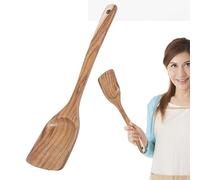 Cooking Utensils, Teak Wood Salad Spoon, Wear-resistant Spatula, Salad Fork, Lightweight Spoon, Kitchen Cookware, Non-Slip Sauce Spoons, Wooden Utensils, Kitchen Cookware for Baking, Cooking, Ruh