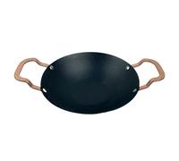 Cooking Wok Hot Pot Paella Pan for Camping Outdoor Restaurant Kitchen Alloy Steel- 40cm with Handle