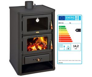 Cooking Wood Burning Stove with Oven Solid Fuel Cooker 14 kw Heating Prity FG